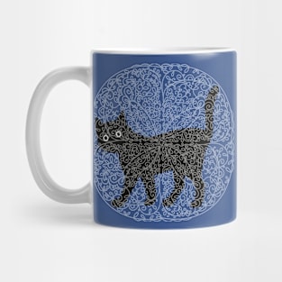 Black cat and mandala Mug